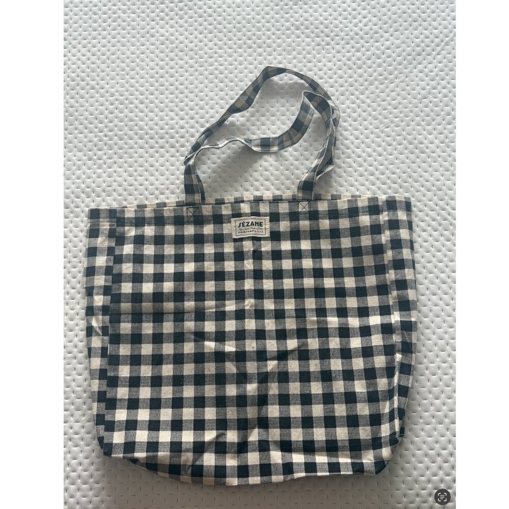 Sezane Gingham Tote